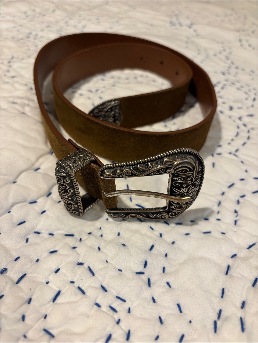 The Kooples Brown Suede Belt with Buckle